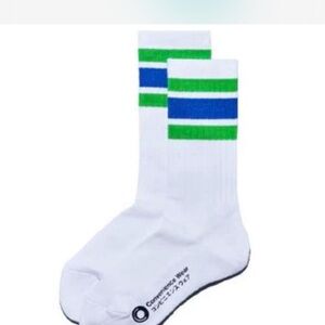 NWT Japanese Family Mart’s viral white, blue and green cotton socks.